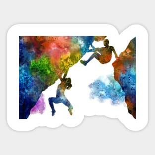 Rock climbing couple Sticker